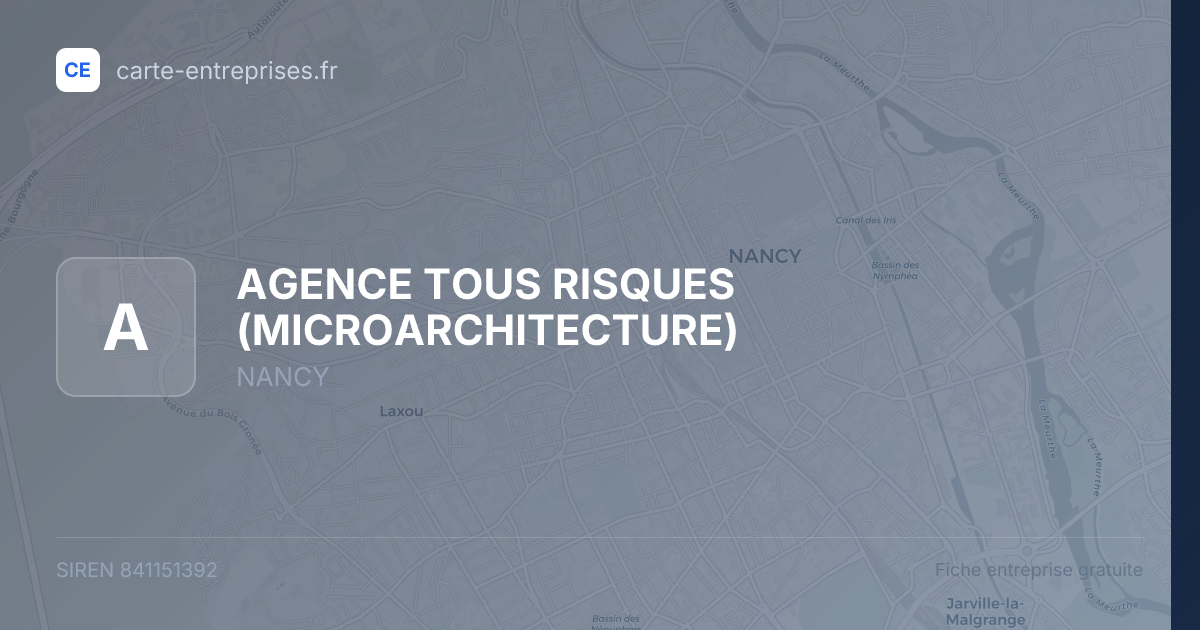 AGENCE TOUS RISQUES (MICROARCHITECTURE) — 841151392 — fiche entreprise
