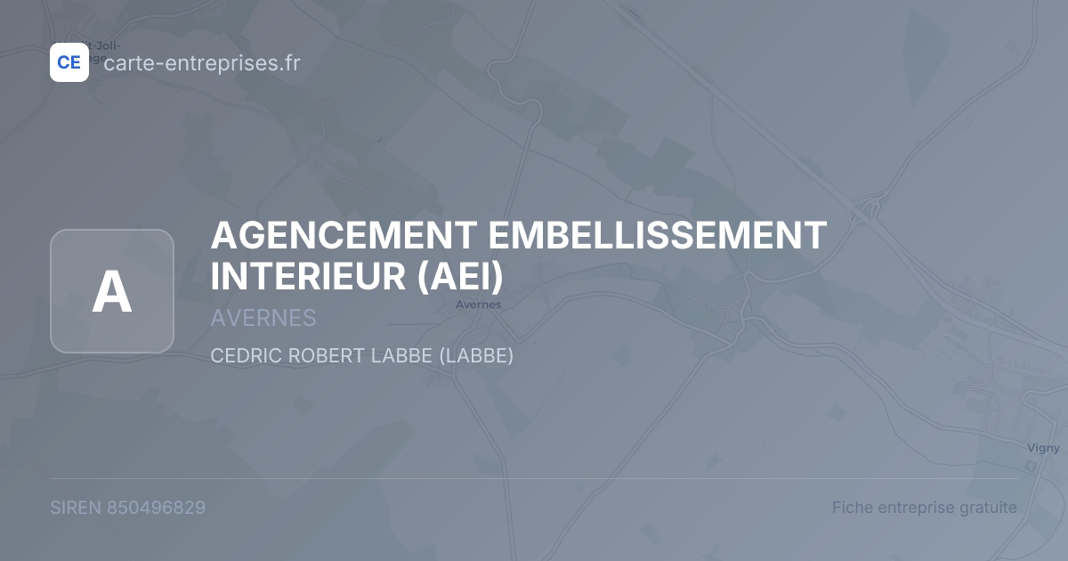 AGENCEMENT EMBELLISSEMENT INTERIEUR (AEI) — 850496829 — fiche entreprise