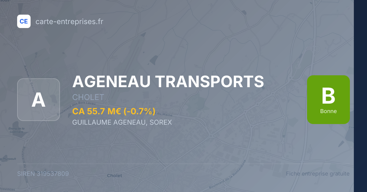 AGENEAU TRANSPORTS — 319537809 — fiche entreprise