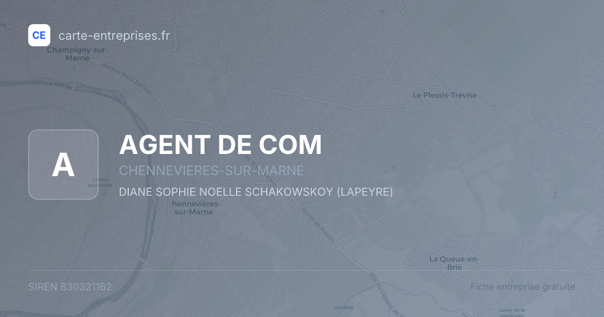 AGENT DE COM — 830321162 — fiche entreprise