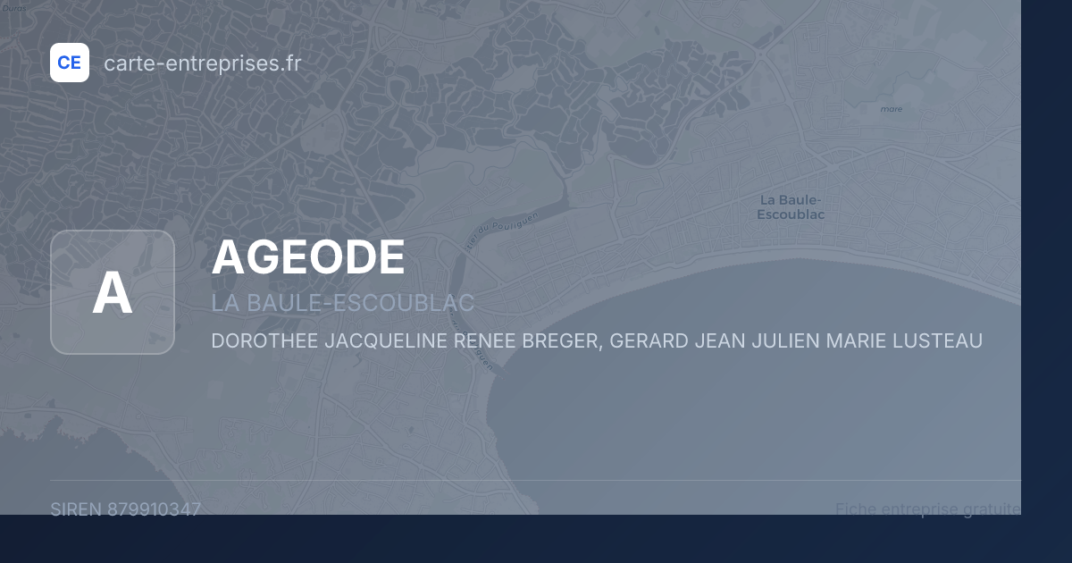 AGEODE — 879910347 — fiche entreprise