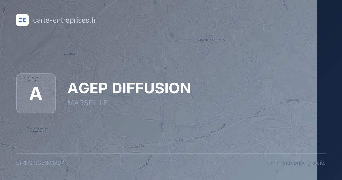 AGEP DIFFUSION — 333321297 — fiche entreprise
