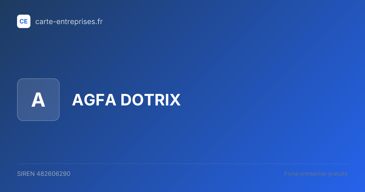 AGFA DOTRIX — 482606290 — fiche entreprise