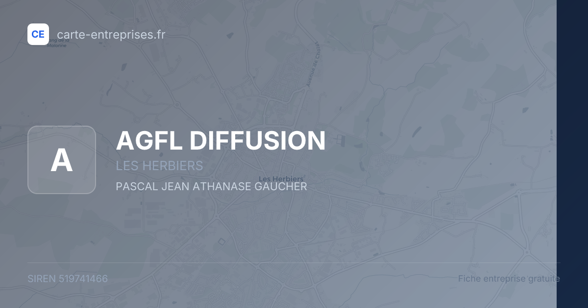 AGFL DIFFUSION — 519741466 — fiche entreprise