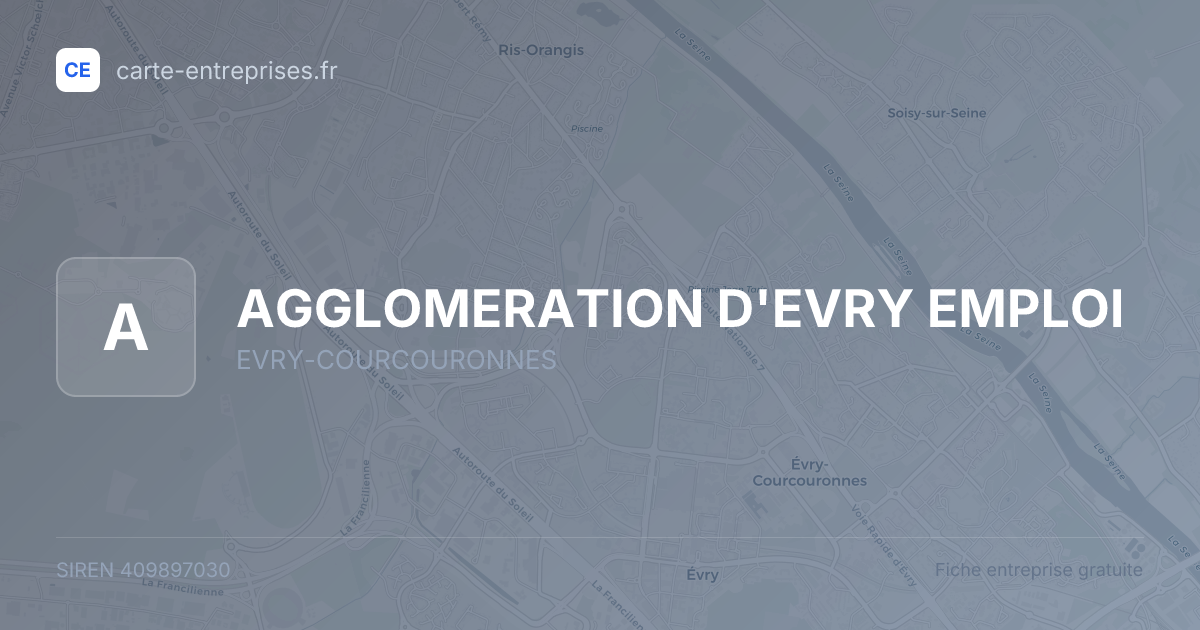 AGGLOMERATION D'EVRY EMPLOI — 409897030 — fiche entreprise
