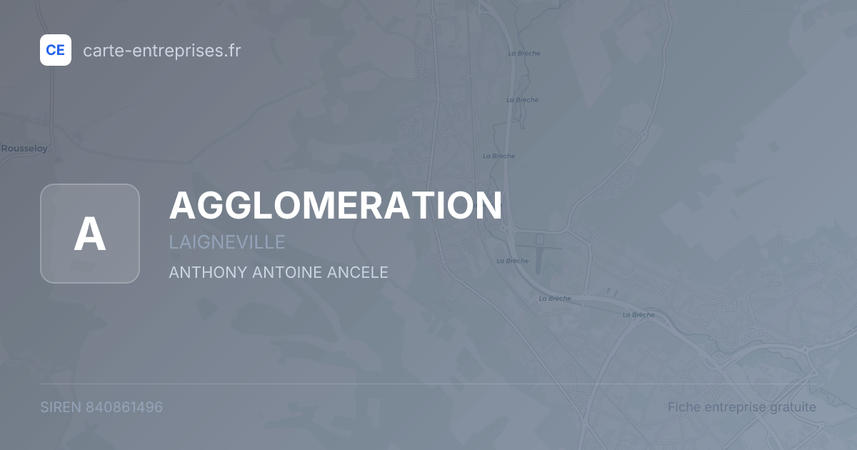 AGGLOMERATION — 840861496 — fiche entreprise