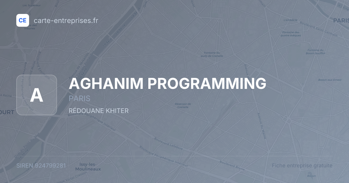 AGHANIM PROGRAMMING — 924799281 — fiche entreprise