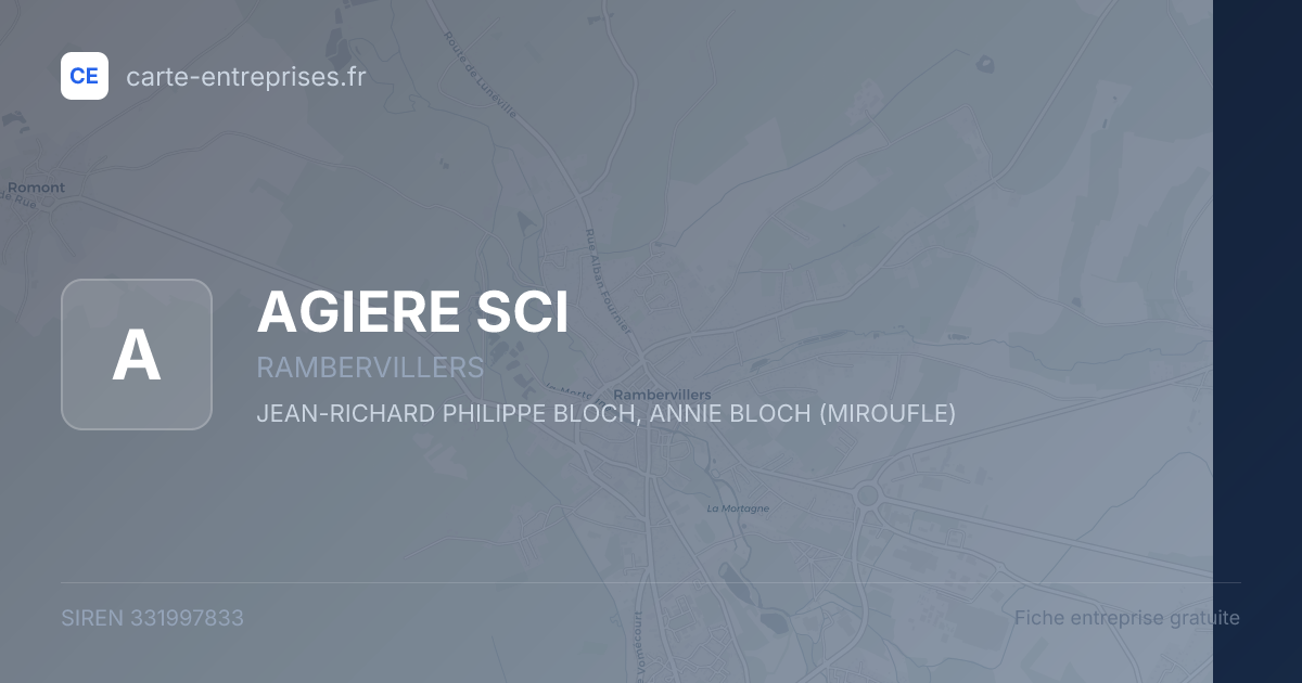 AGIERE SCI — 331997833 — fiche entreprise