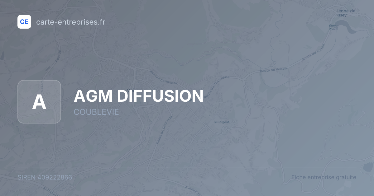 AGM DIFFUSION — 409222866 — fiche entreprise