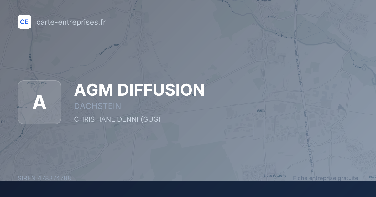 AGM DIFFUSION — 478374788 — fiche entreprise