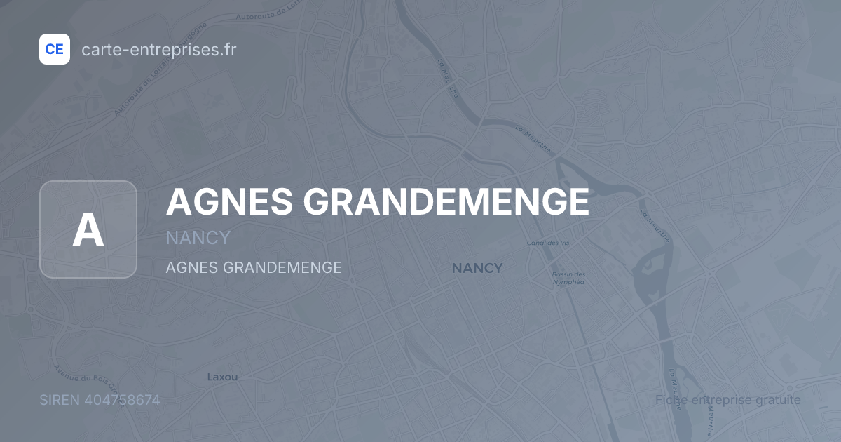 AGNES GRANDEMENGE — 404758674 — fiche entreprise