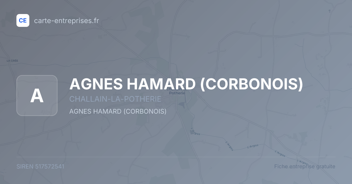 AGNES HAMARD (CORBONOIS) — 517572541 — fiche entreprise