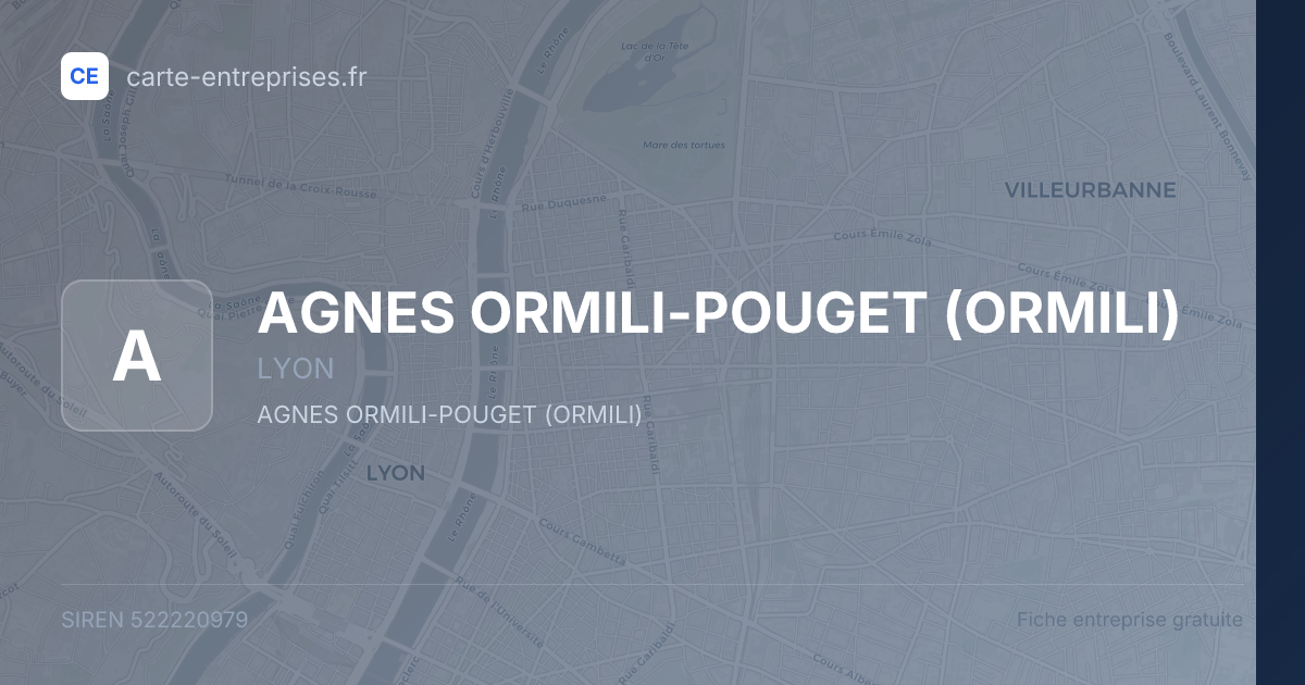 AGNES ORMILI-POUGET (ORMILI) — 522220979 — fiche entreprise