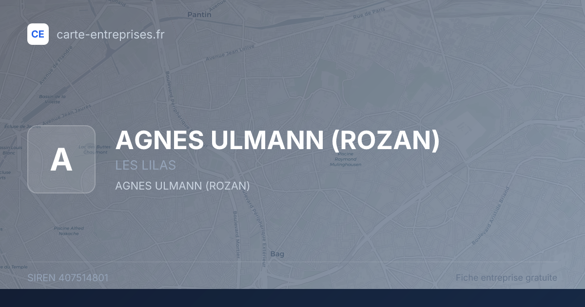 AGNES ULMANN (ROZAN) — 407514801 — fiche entreprise