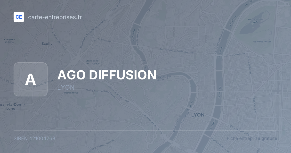 AGO DIFFUSION — 421004268 — fiche entreprise
