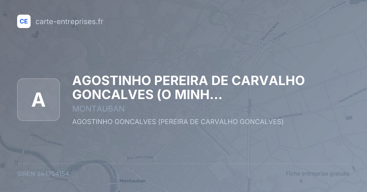 AGOSTINHO PEREIRA DE CARVALHO GONCALVES (O MINHOTO) — 394754154 — fiche entreprise