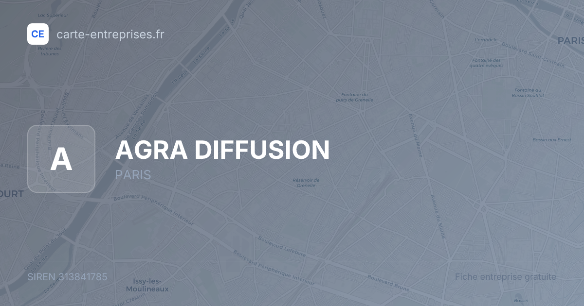 AGRA DIFFUSION — 313841785 — fiche entreprise