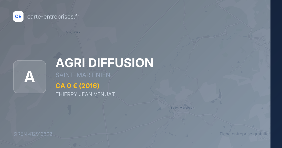 AGRI DIFFUSION — 412912602 — fiche entreprise