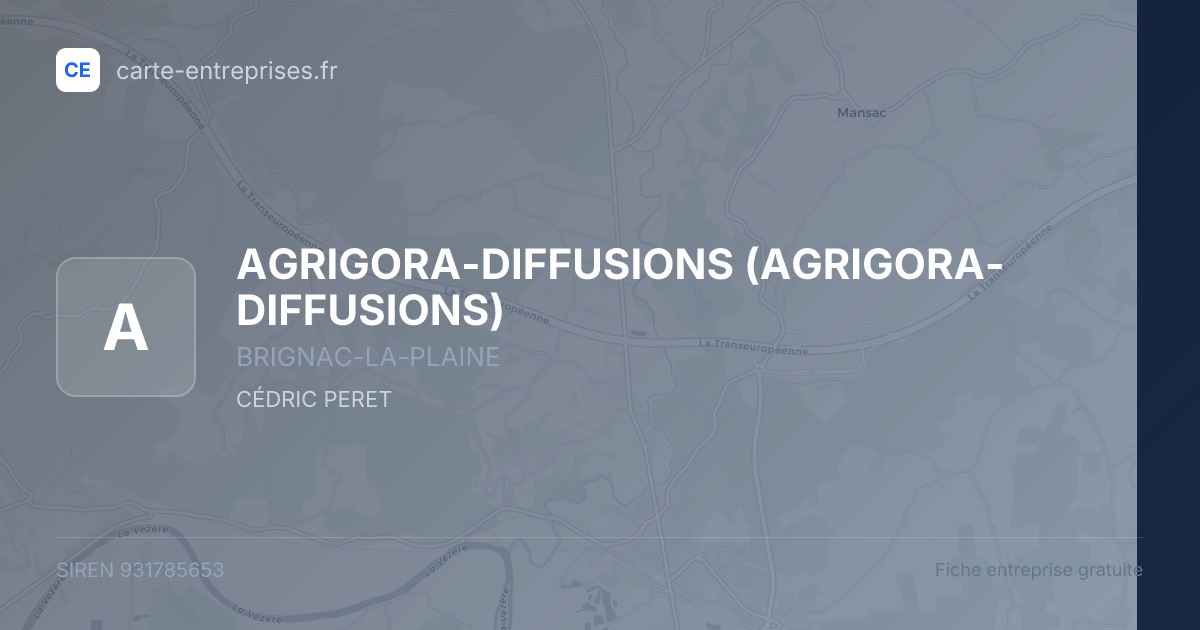 AGRIGORA-DIFFUSIONS — 931785653 — fiche entreprise