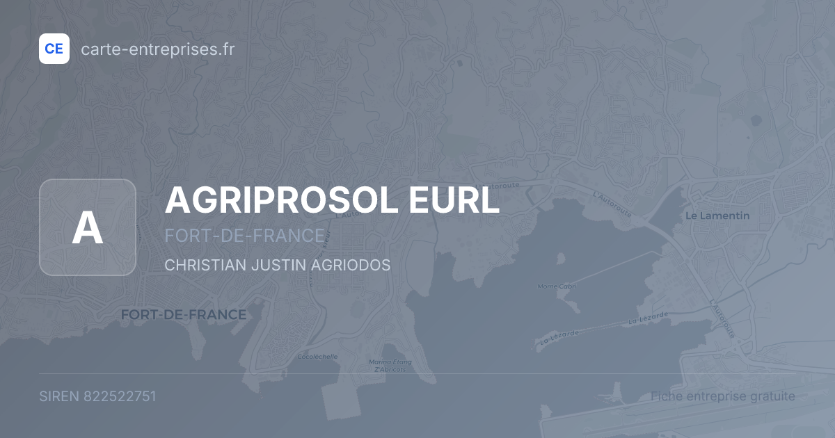AGRIPROSOL EURL — 822522751 — fiche entreprise