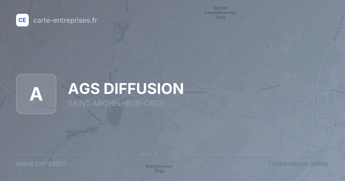 AGS DIFFUSION — 339783920 — fiche entreprise