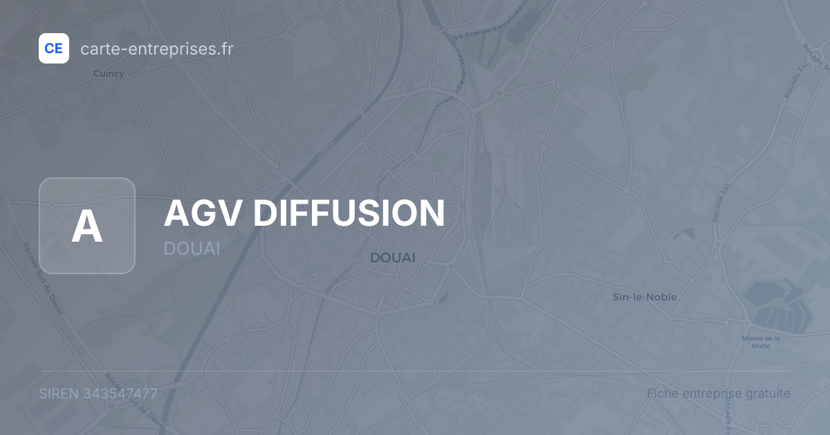 AGV DIFFUSION — 343547477 — fiche entreprise