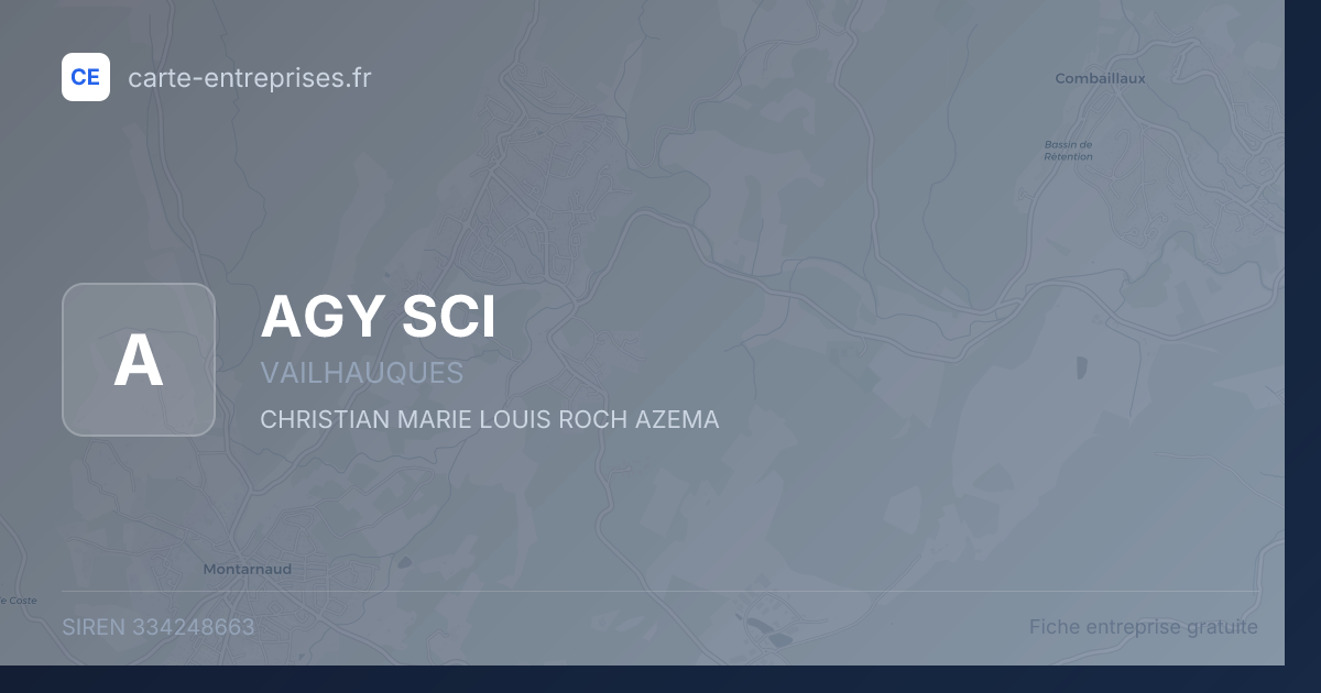AGY SCI — 334248663 — fiche entreprise
