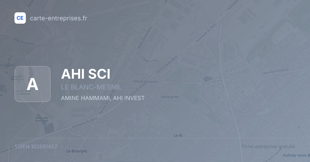 AHI SCI — 102591427 — fiche entreprise