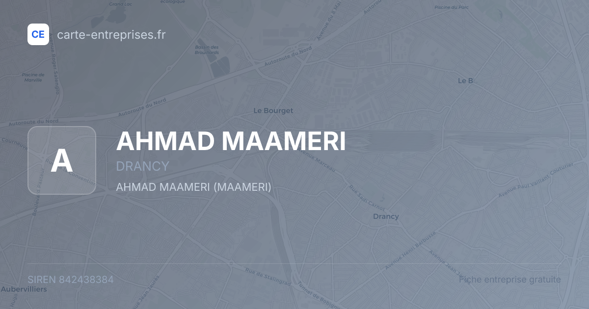 AHMAD MAAMERI — 842438384 — fiche entreprise