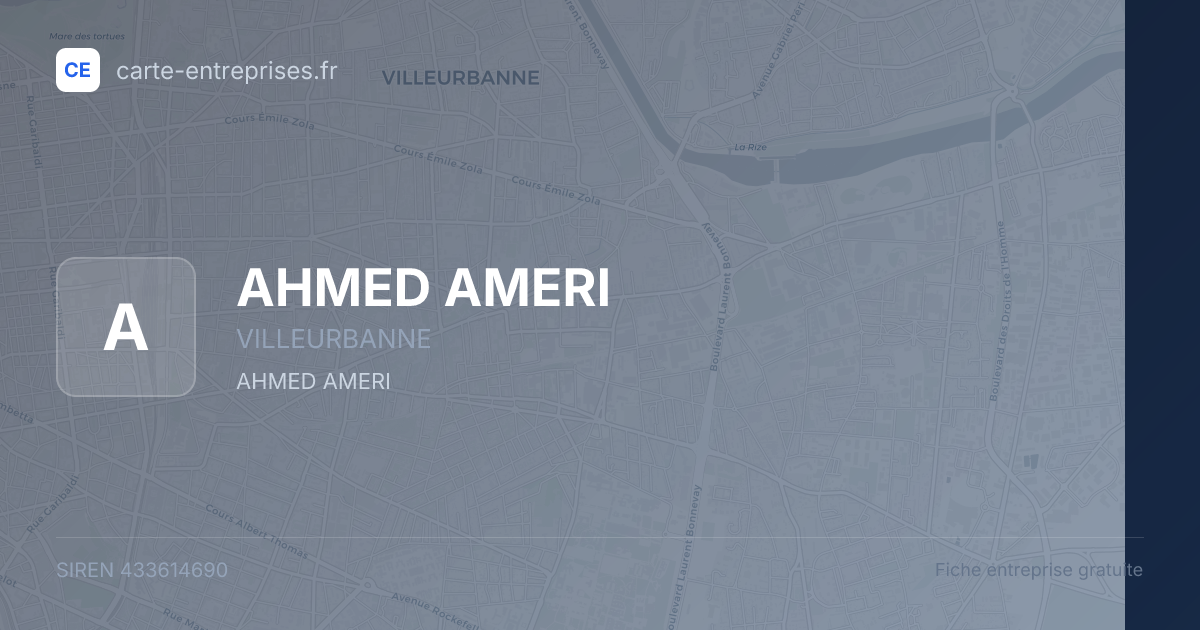 AHMED AMERI — 433614690 — fiche entreprise