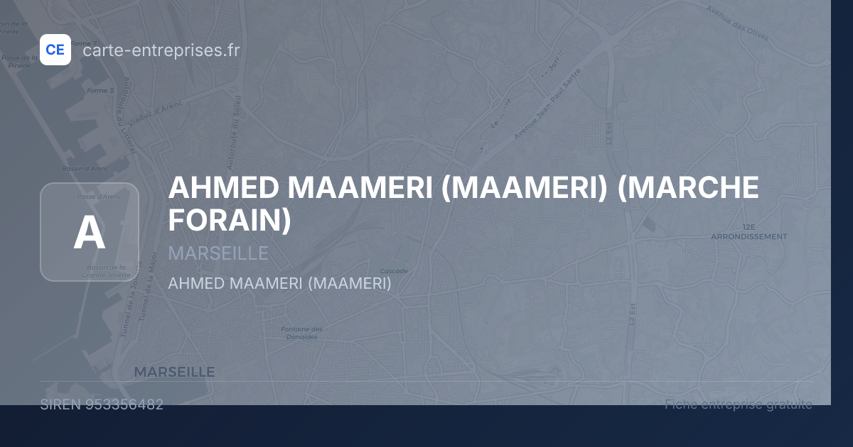 AHMED MAAMERI (MAAMERI) (MARCHE FORAIN) — 953356482 — fiche entreprise
