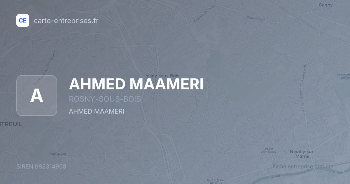AHMED MAAMERI — 982314908 — fiche entreprise