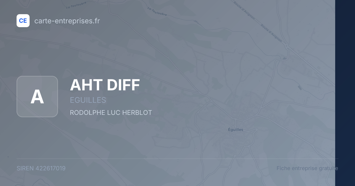 AHT DIFF — 422617019 — fiche entreprise