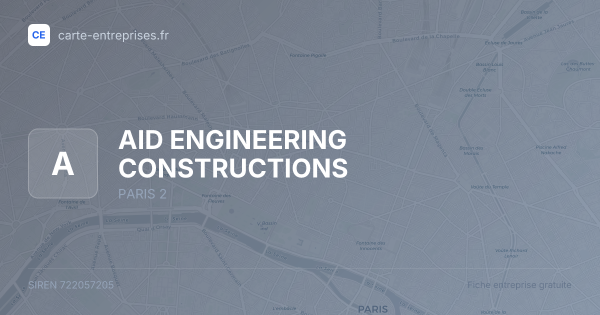 AID ENGINEERING CONSTRUCTIONS — 722057205 — fiche entreprise