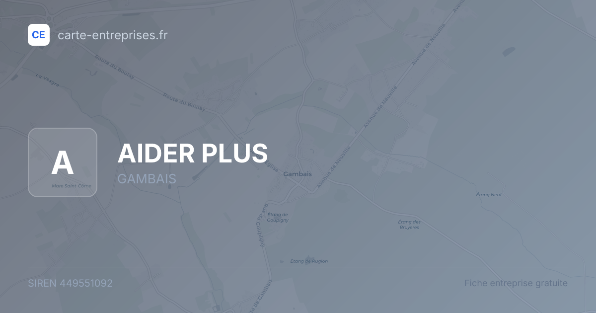 AIDER PLUS — 449551092 — fiche entreprise