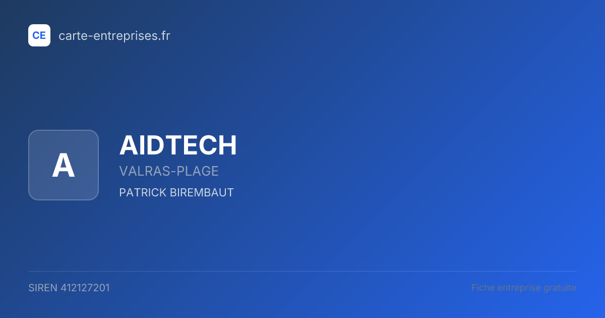 AIDTECH — 412127201 — fiche entreprise