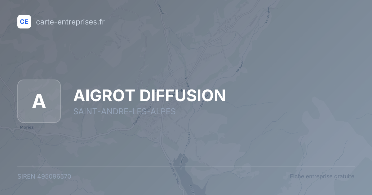 AIGROT DIFFUSION — 495096570 — fiche entreprise