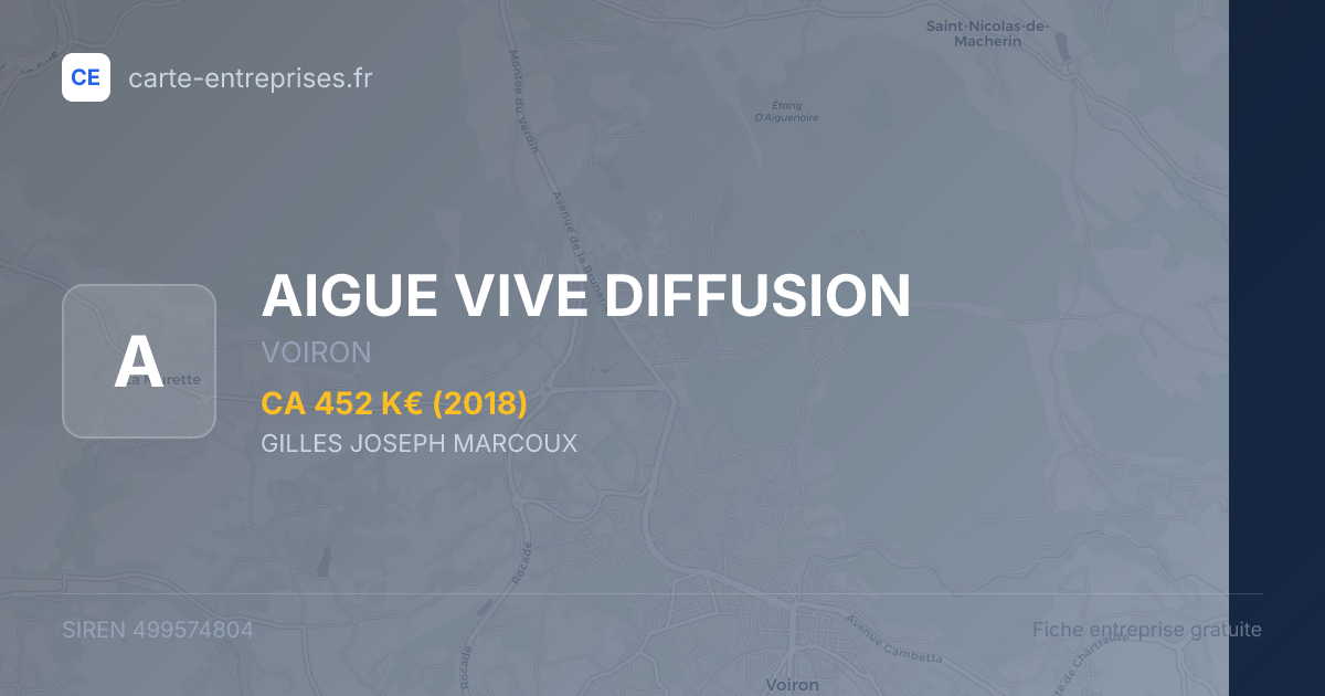 AIGUE VIVE DIFFUSION — 499574804 — fiche entreprise