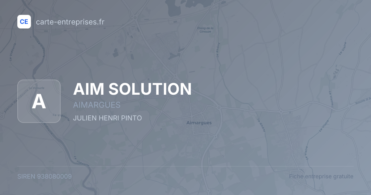 AIM SOLUTION — 938080009 — fiche entreprise