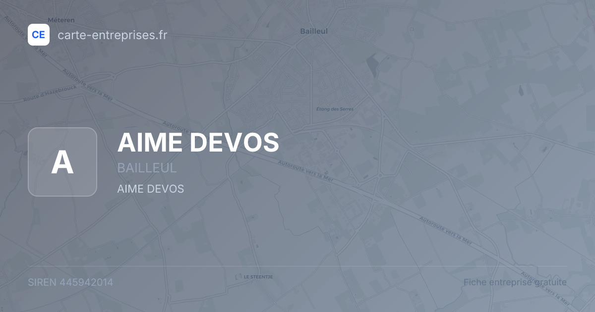 AIME DEVOS — 445942014 — fiche entreprise