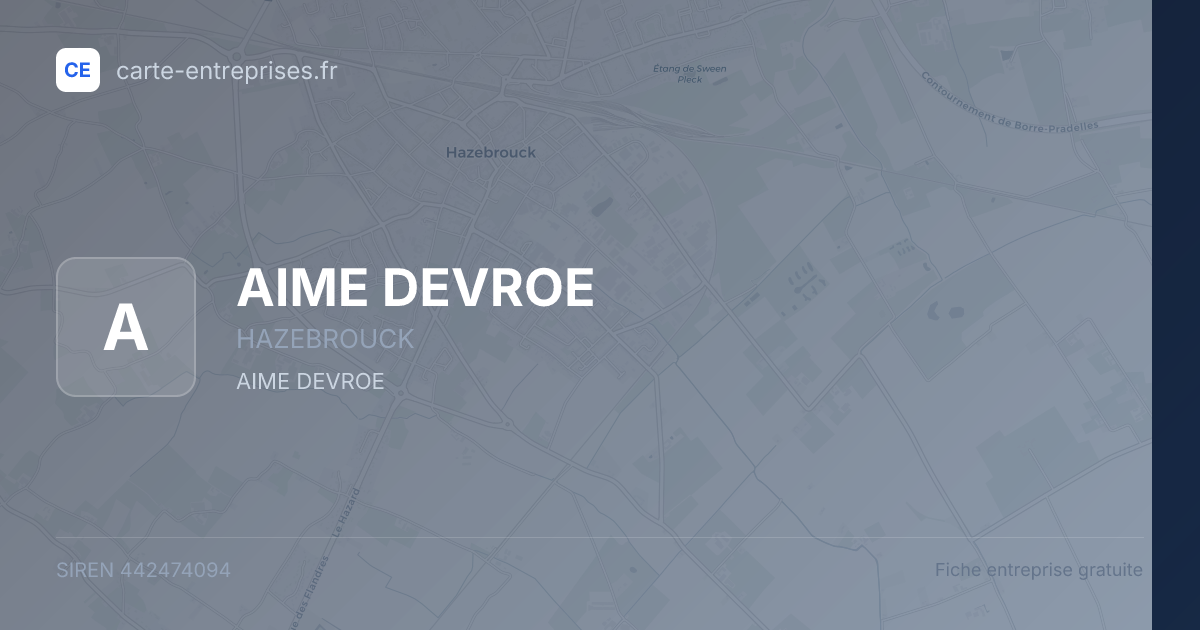 AIME DEVROE — 442474094 — fiche entreprise