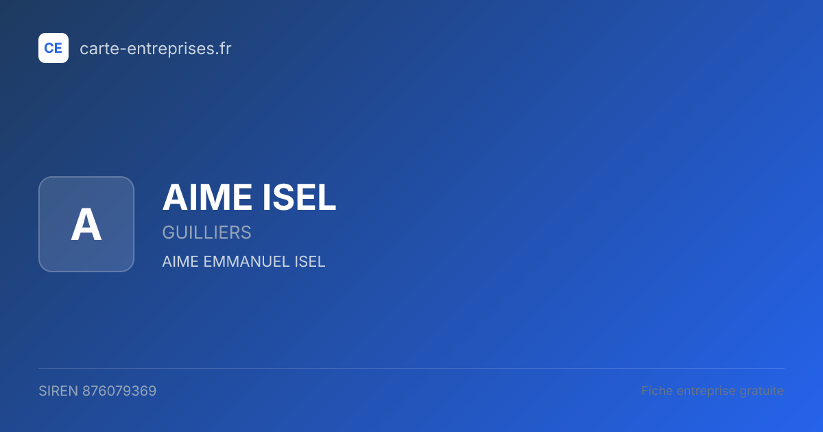 AIME ISEL — 876079369 — fiche entreprise