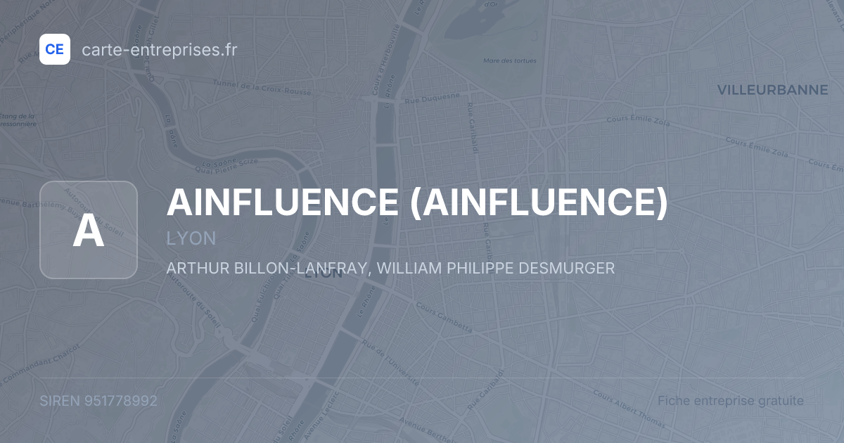 AINFLUENCE — 951778992 — fiche entreprise
