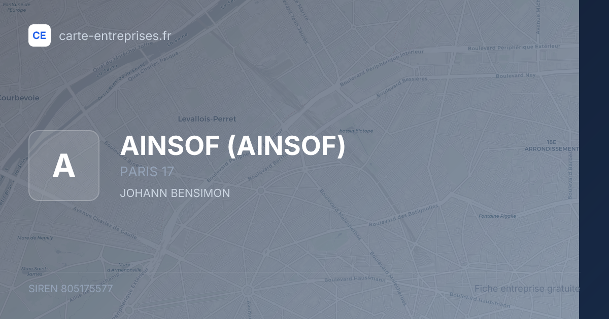 AINSOF — 805175577 — fiche entreprise