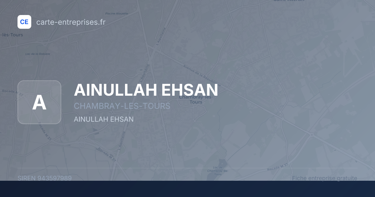 AINULLAH EHSAN — 943597989 — fiche entreprise