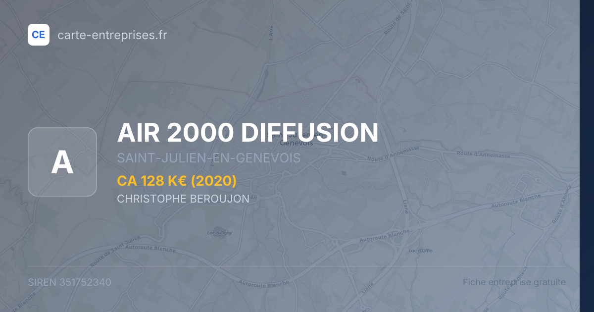 AIR 2000 DIFFUSION — 351752340 — fiche entreprise
