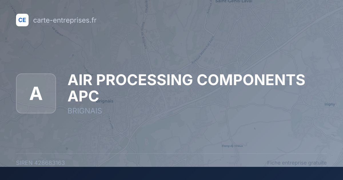 AIR PROCESSING COMPONENTS APC — 428683163 — fiche entreprise