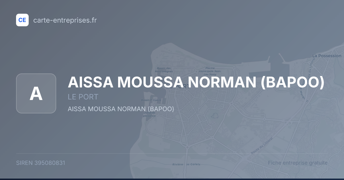 AISSA MOUSSA NORMAN (BAPOO) — 395080831 — fiche entreprise