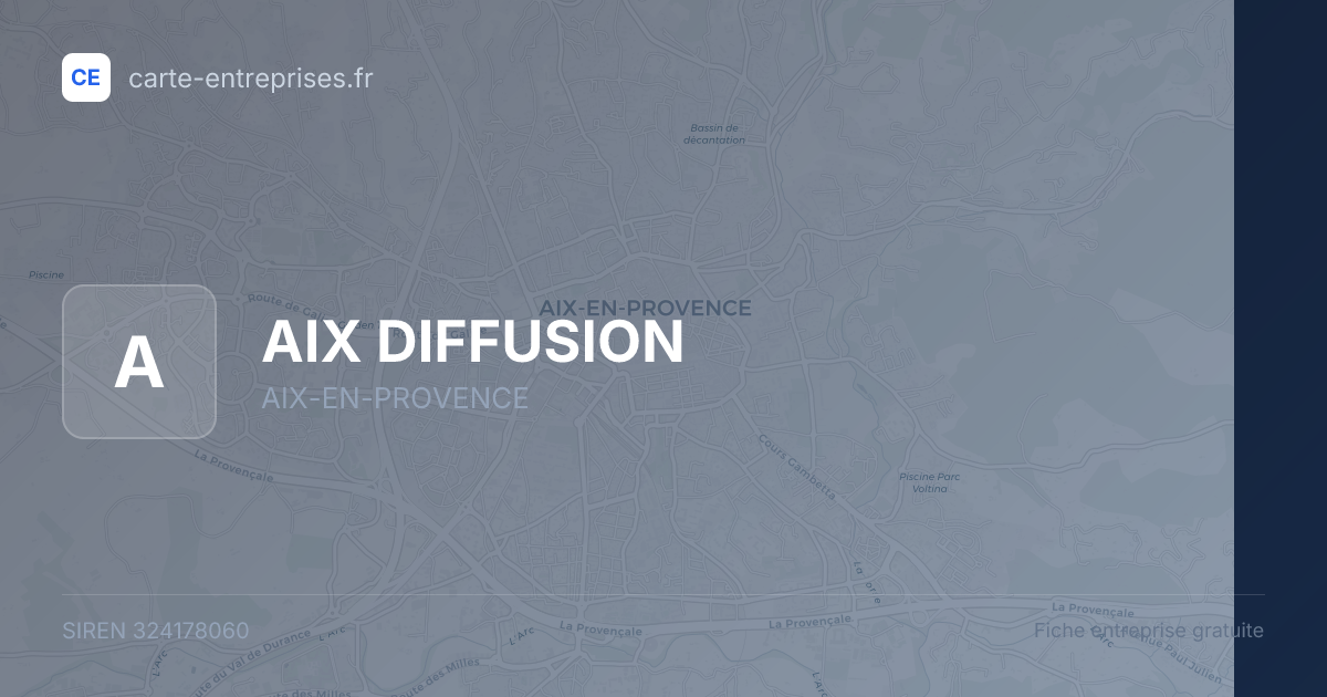 AIX DIFFUSION — 324178060 — fiche entreprise