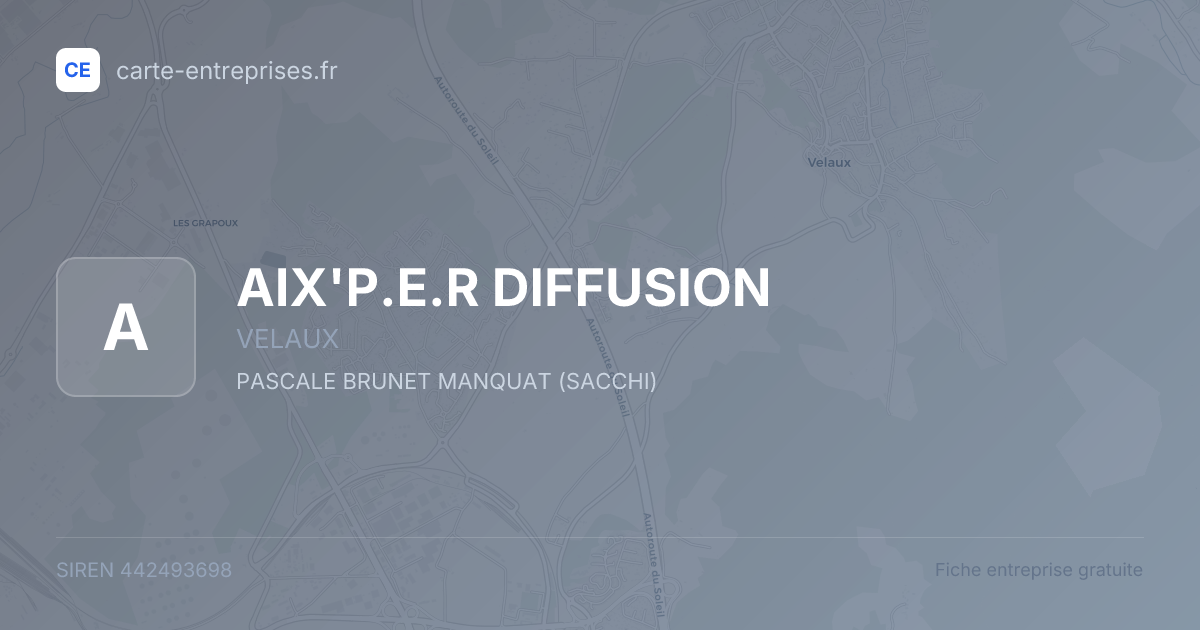 AIX'P.E.R DIFFUSION — 442493698 — fiche entreprise